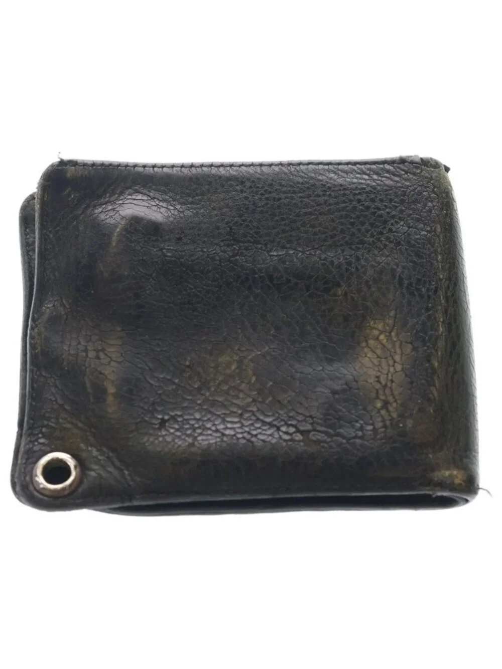Chrome Hearts 1 Snap Cross Ball Button Leather Wallet Black